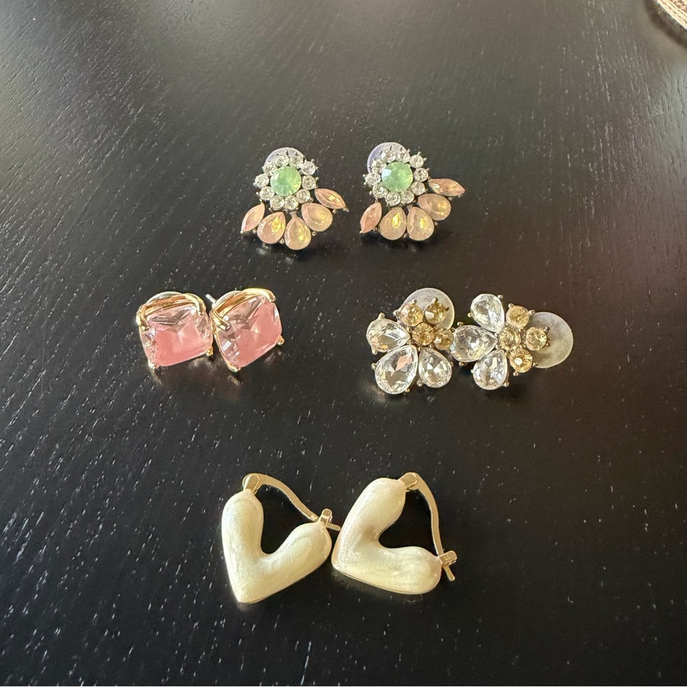 Bundle of 5 Earring Sets Gold & Pink